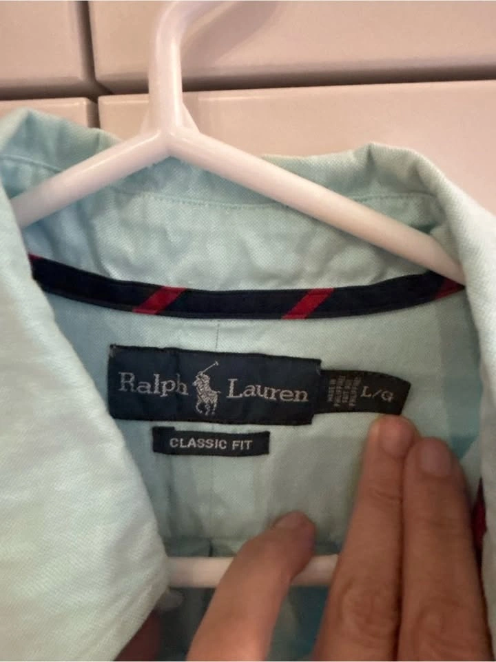 Ralph Lauren Men’s Classic Fit Oxford Shirt Large Aqua Blue - photo 3