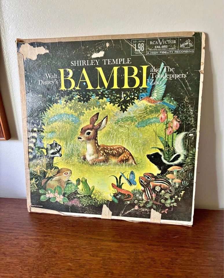 Walt Disney Bambi Shirley Temple Vintage Vinyl Record