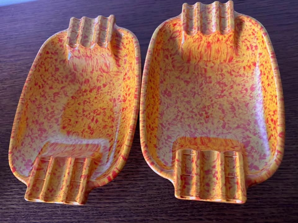 Vintage Irwin Willert No 100 Melamine Splatter Ashtrays Pair - photo 4