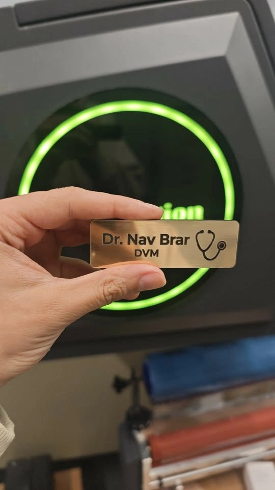 Custom Magnetic Name Badge, Engraved Logo for Team Uniform - photo 2