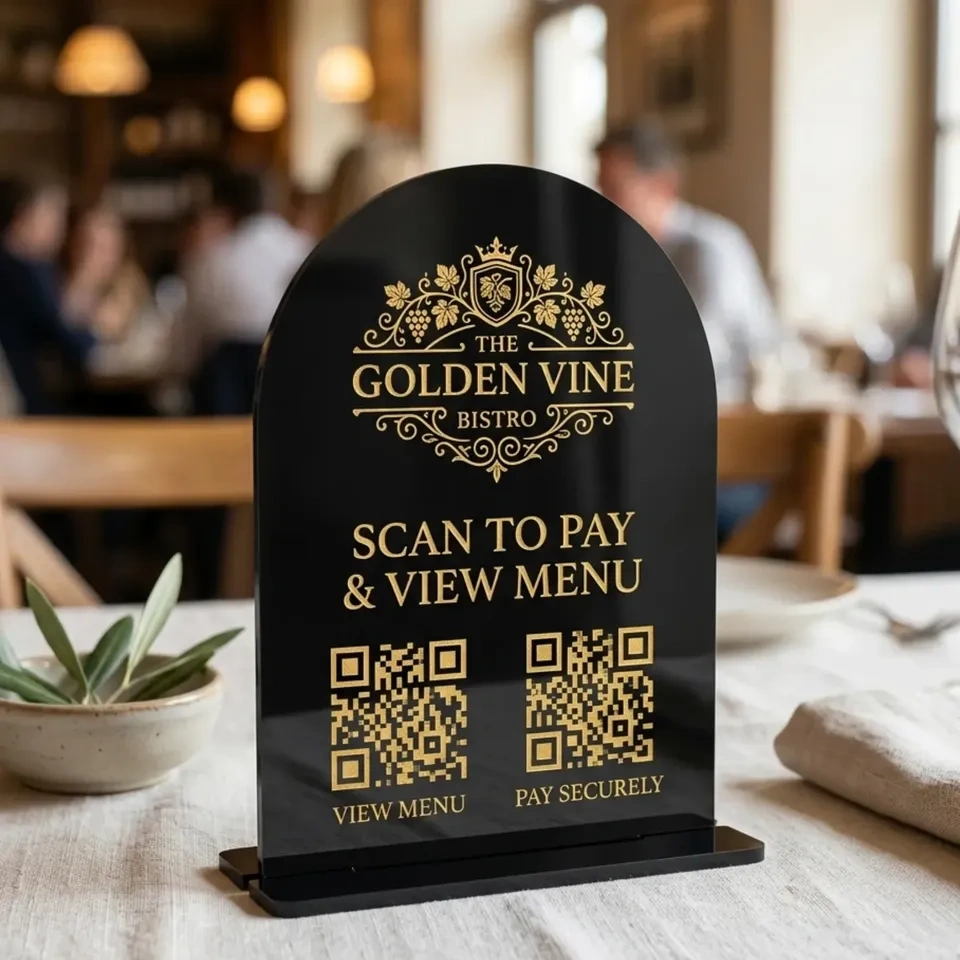 Personalized Acrylic QR Code Sign, Vibrant UV Printed Business D - photo 2