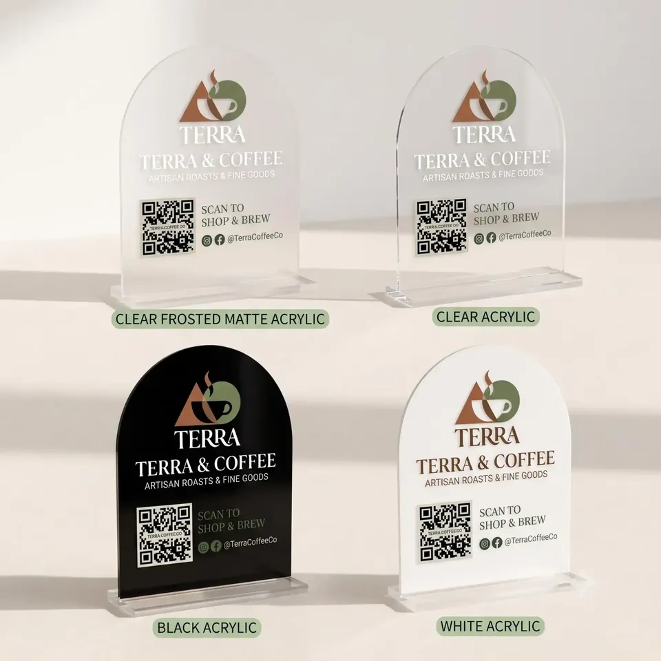 Personalized Acrylic QR Code Sign, Vibrant UV Printed Business D - photo 5