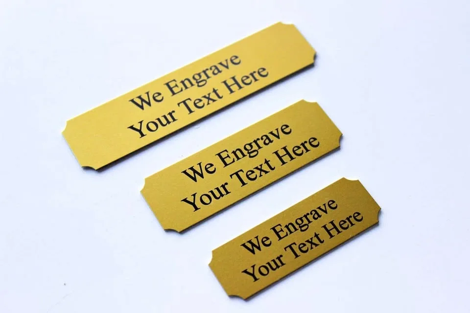 Engraved Personalized Gold Aluminium Trophy Plate, Award Plaque