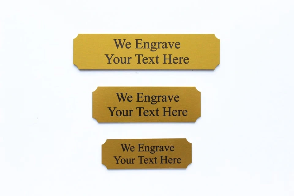 Engraved Personalized Gold Aluminium Trophy Plate, Award Plaque - photo 3