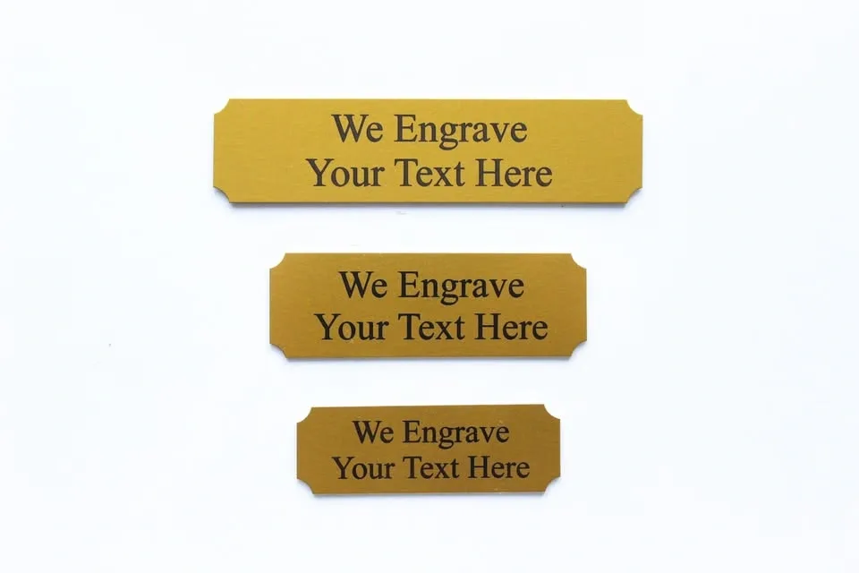 Engraved Personalized Gold Aluminium Trophy Plate, Award Plaque - photo 3