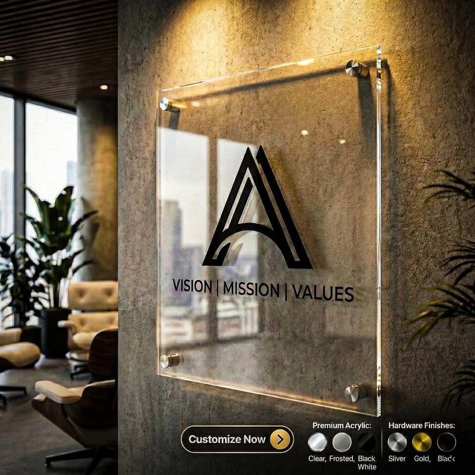 Custom Acrylic Mission Statement Sign - photo 3