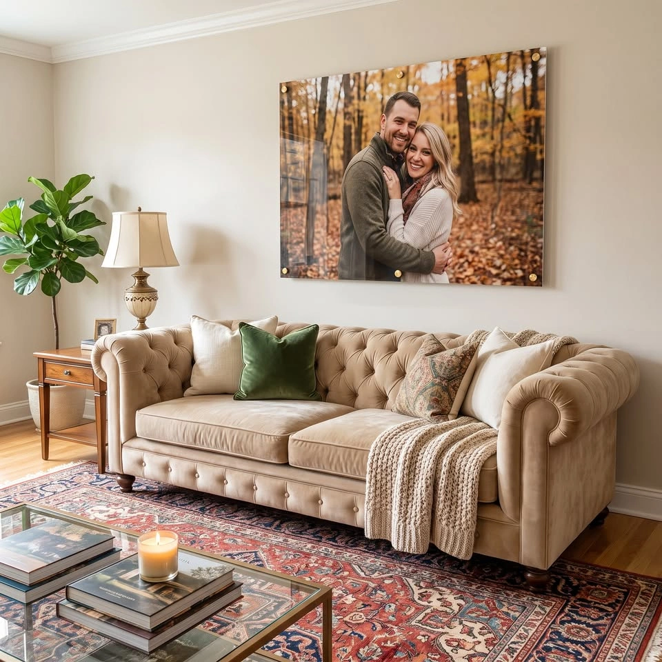 Personalized Couple Photo Acrylic Wall Art Print - photo 2