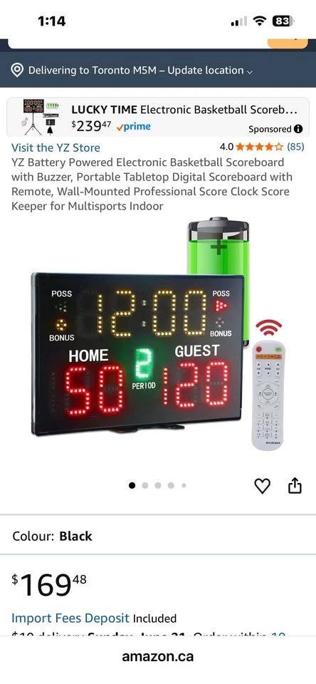 YZ Digital Basketball Scoreboard GA30B_11D3_BA - photo 4
