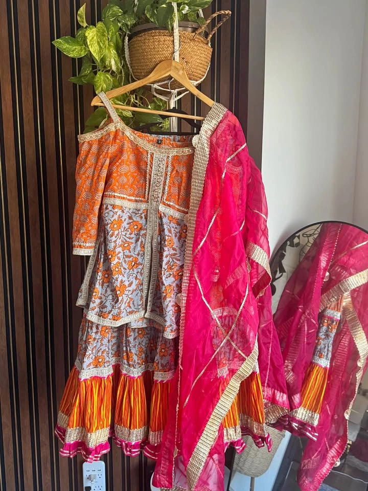 3-Piece Indian Sharara Suit Set - Size 36/38