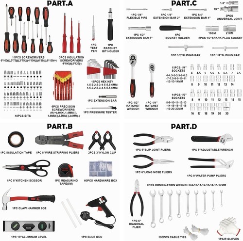 810 Pcs Tool Set Case Mechanics Kit Box Trolley - photo 3