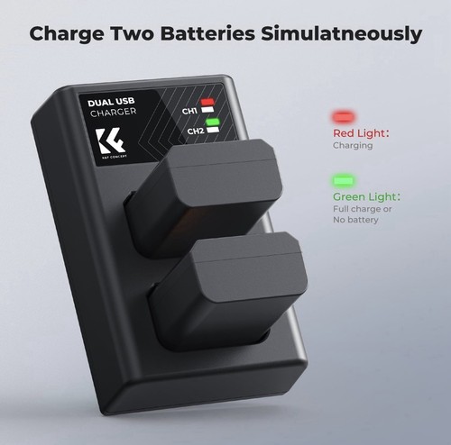 K&F CONCEPT NP-FW50 2 Batteries & Charger for Sony A6000-A6500 - photo 4