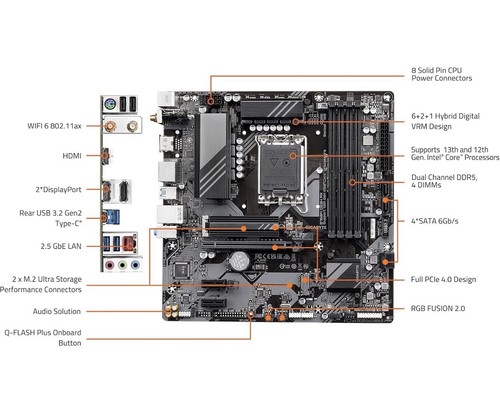GIGABYTE B760M DS3H AX DDR4 Motherboard - photo 3