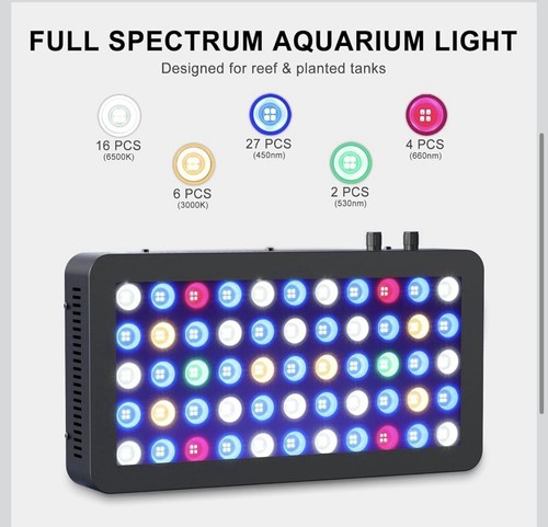 Aquarium Light, 100W Full Spectrum LED Reef Lights - photo 2