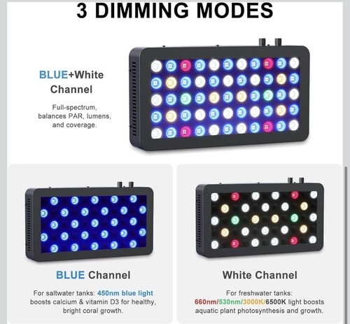Aquarium Light, 100W Full Spectrum LED Reef Lights - photo 3
