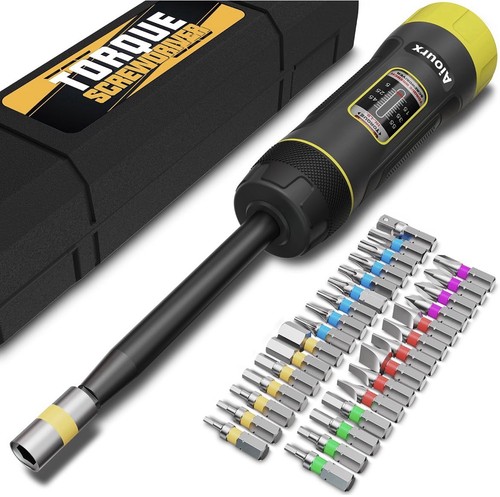 Aiourx Long Shank Torque Screwdriver Wrench Set, 5-55 In-lbs