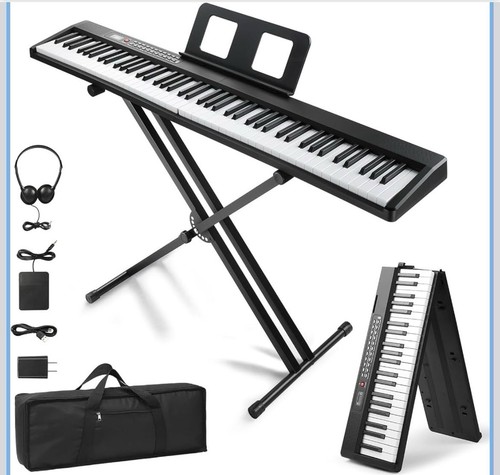 Ktaxon 88 Key Foldable Electronic Keyboard Piano, Semi-Weighted