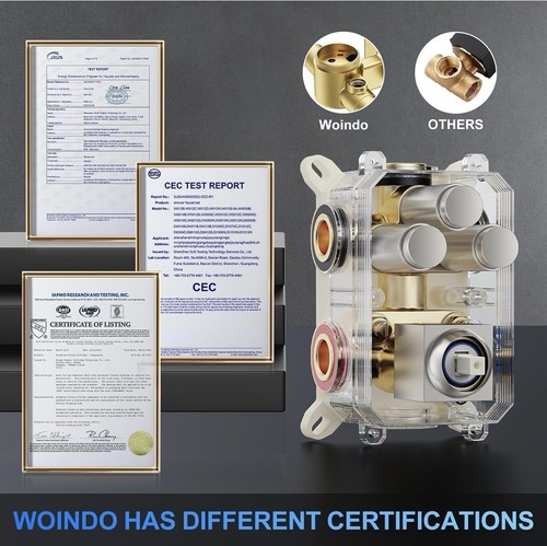 Woindo Shower Faucet Set, 12" Ceiling Mount Rainfall Shower - photo 4