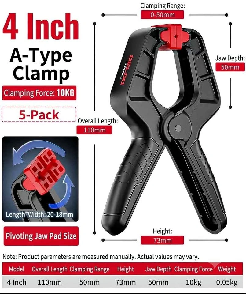 Brand New 4-Inch Spring Clamps / A-Clamps (Set of 5)