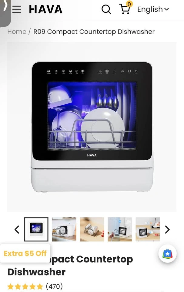 HAVA R09 Compact Countertop Dishwasher - photo 2