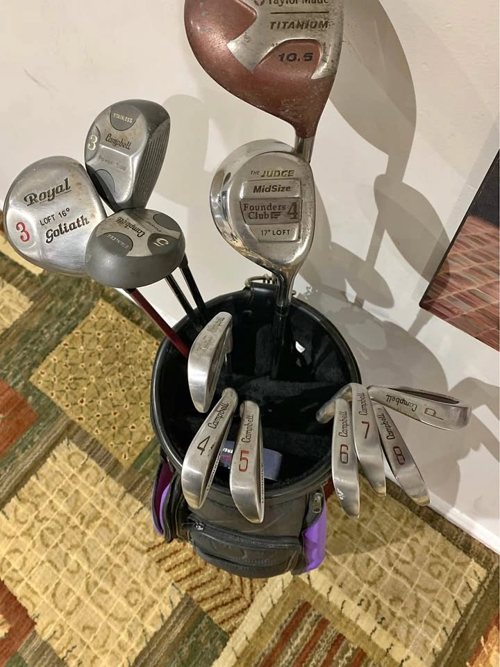 Mixed Brand Golf Club Set with Bag - 12 Clubs