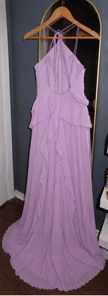 Lilac Pleated Halter Maxi Dress - photo 3