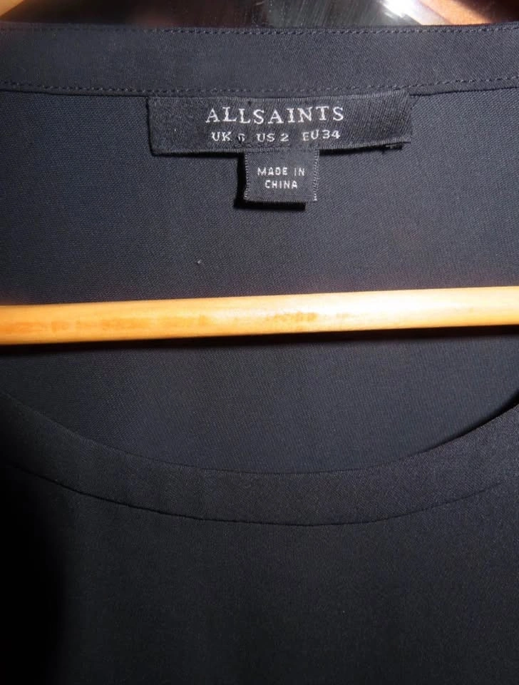 AllSaints Mini Dress | Satin Wrap Skirt & Chiffon Top | Size 2 - photo 3