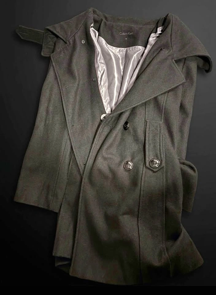 women's double-breasted wool peacoat by Calvin Klein