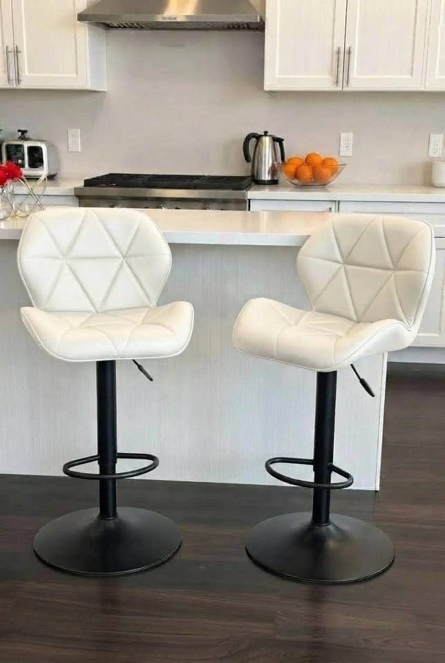 Adjustable White/Black Bar Stools - photo 3