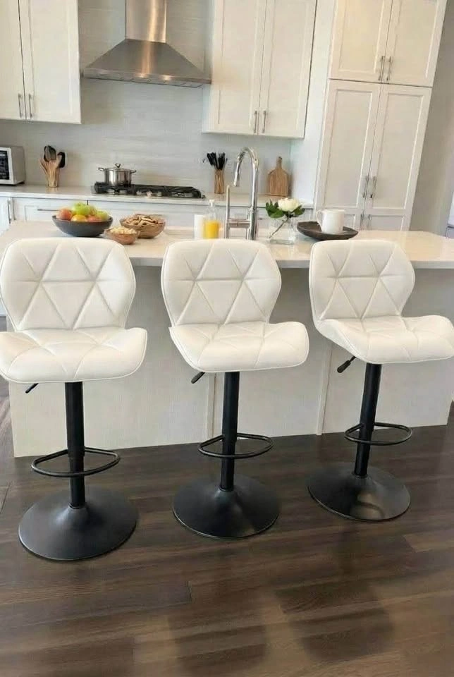 Adjustable White/Black Bar Stools - photo 4