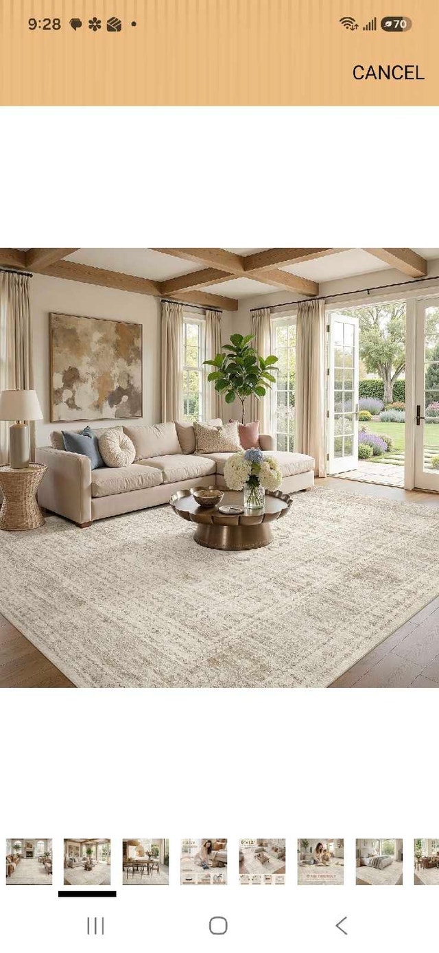 9 x 12 New Washable Area Rug