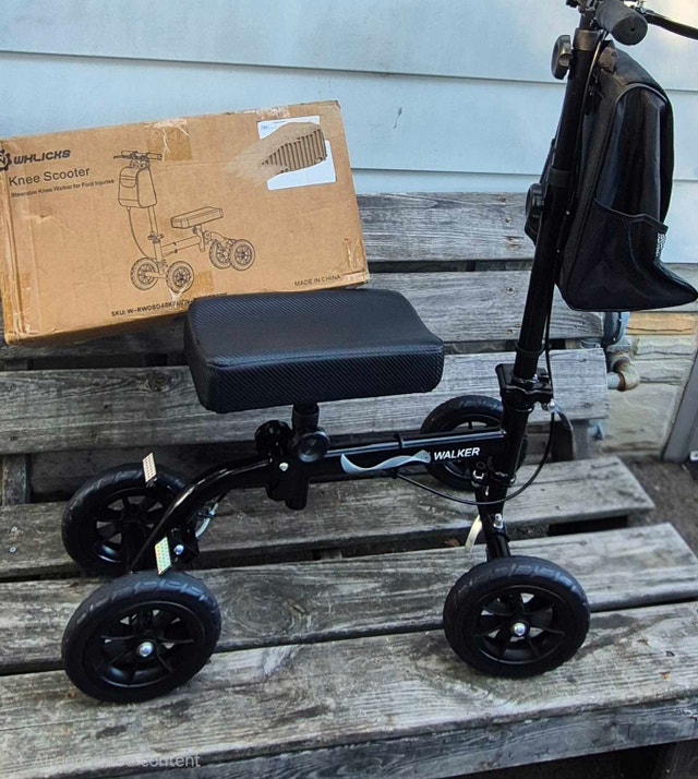 Brand New, Knee Scooter with Brakes, Bell and Basket