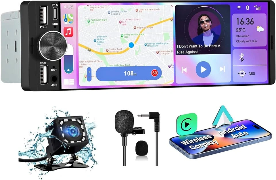 Car Stereo 6.36in Touchscreen – Wireless CarPlay & Android Auto