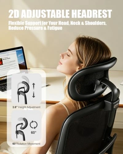 Ergonomic Office Chair – Adjustable Lumbar Support, Mesh Back, B - photo 4