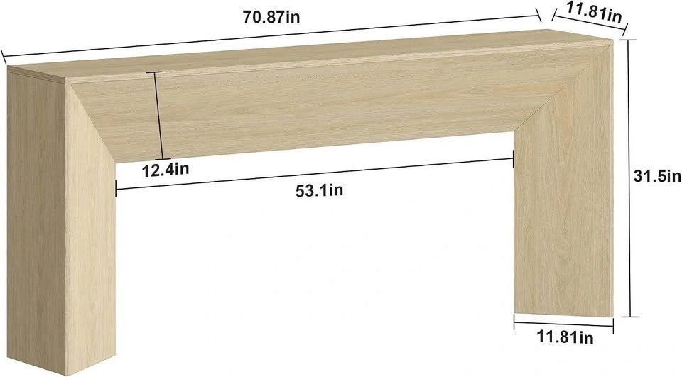 Modern Light Oak Minimalist Console Table - photo 2