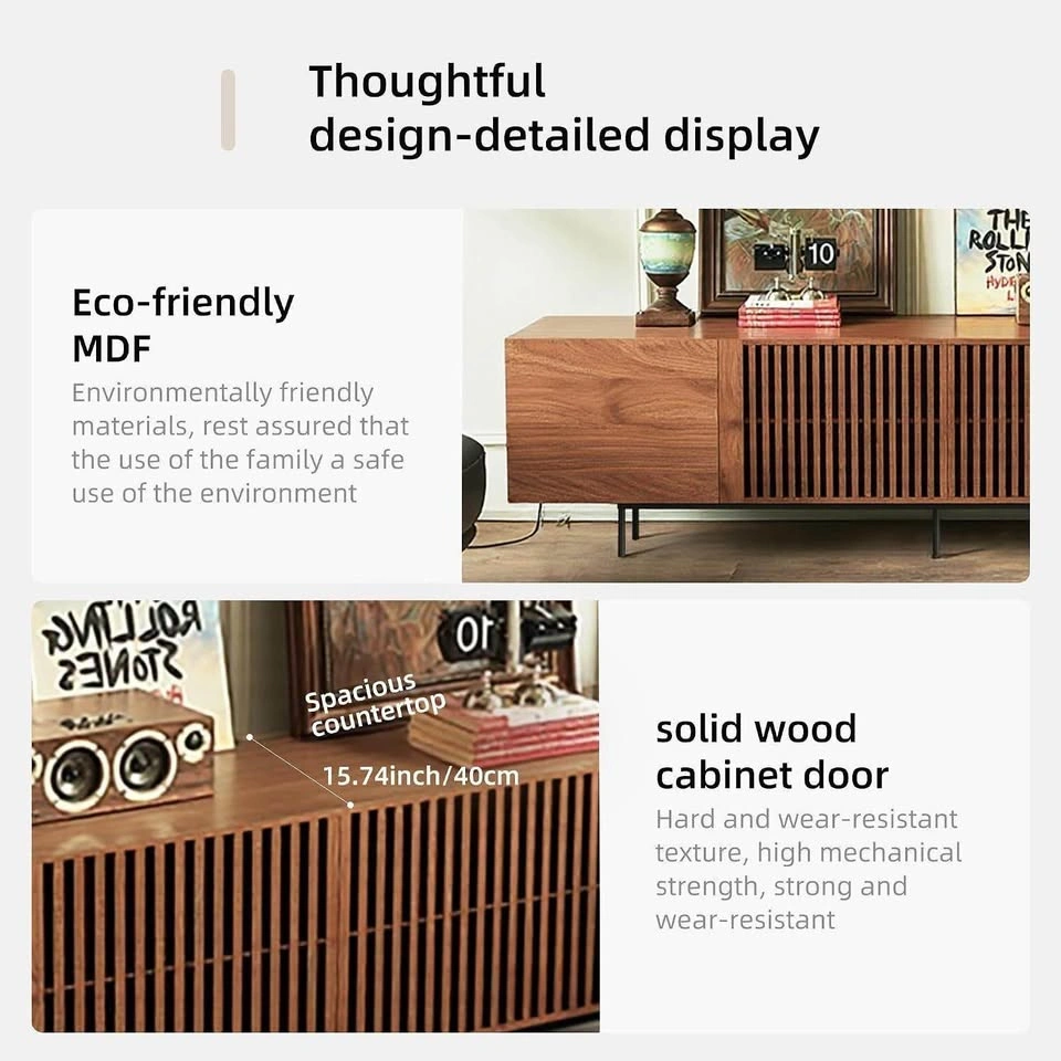 94" Mid-Century Modern Walnut TV Stand Media Console - photo 3