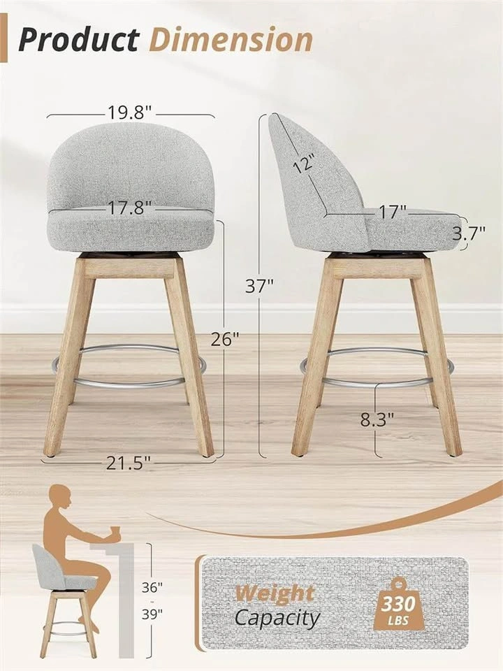 360 Swivel Bar Stools Set of 2 - photo 2