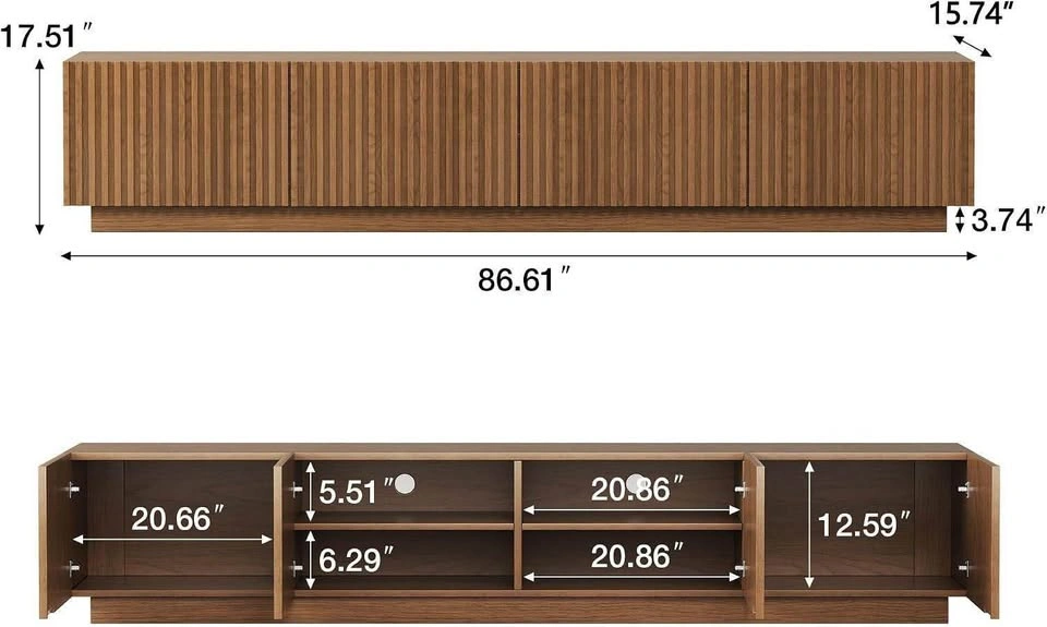 86.61" Long Media Console Tv Stand & Entertainment Unit - photo 2
