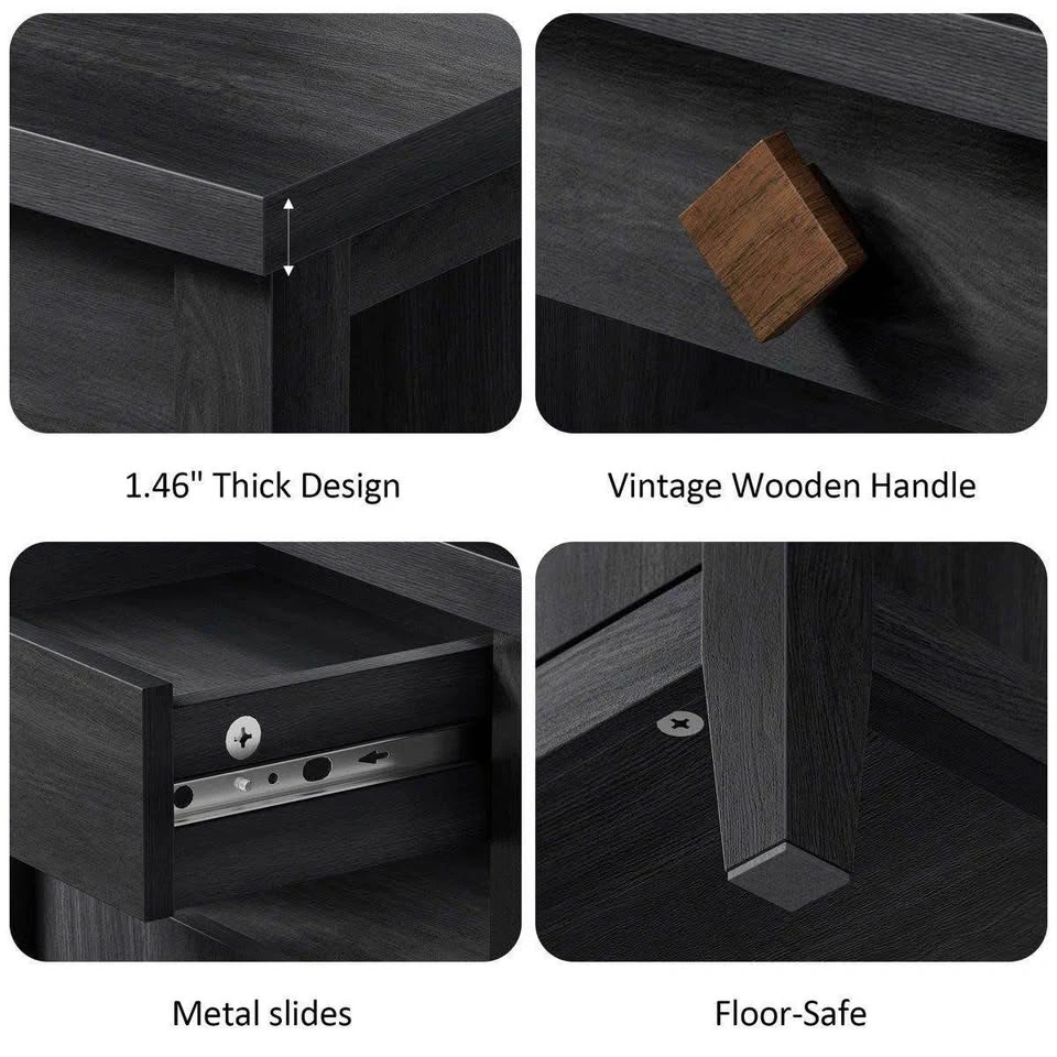 Modern Farmhouse Nightstand with Charging Station - photo 3