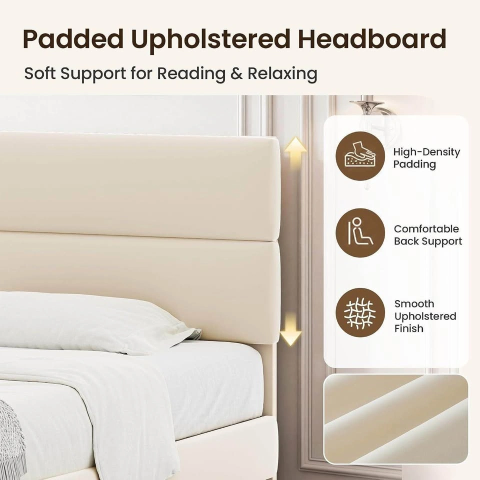 King Size Upholstered Platform Bed Frame - photo 4