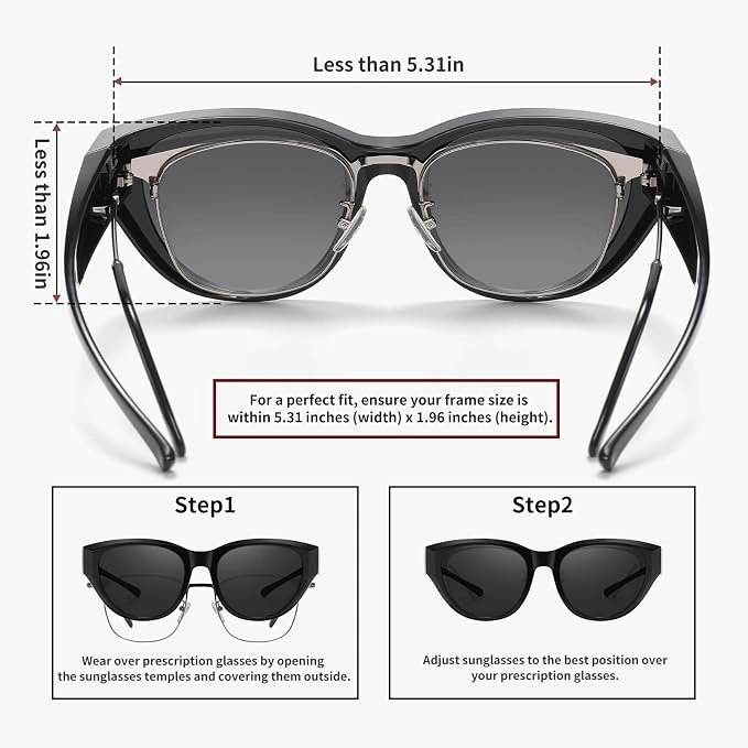 HAOLOTA Polarized Fit Over Sunglasses UV400 Cat Eye - photo 3