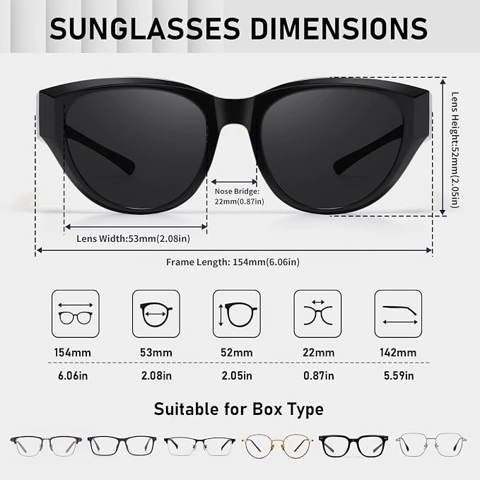 HAOLOTA Polarized Fit Over Sunglasses UV400 Cat Eye - photo 5
