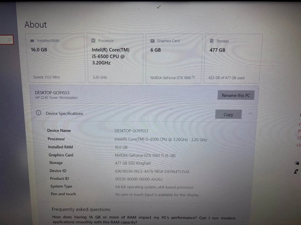 Gaming PC – GTX 1660 Ti | 16GB RAM | 500GB SSD | i5-6500 - photo 5