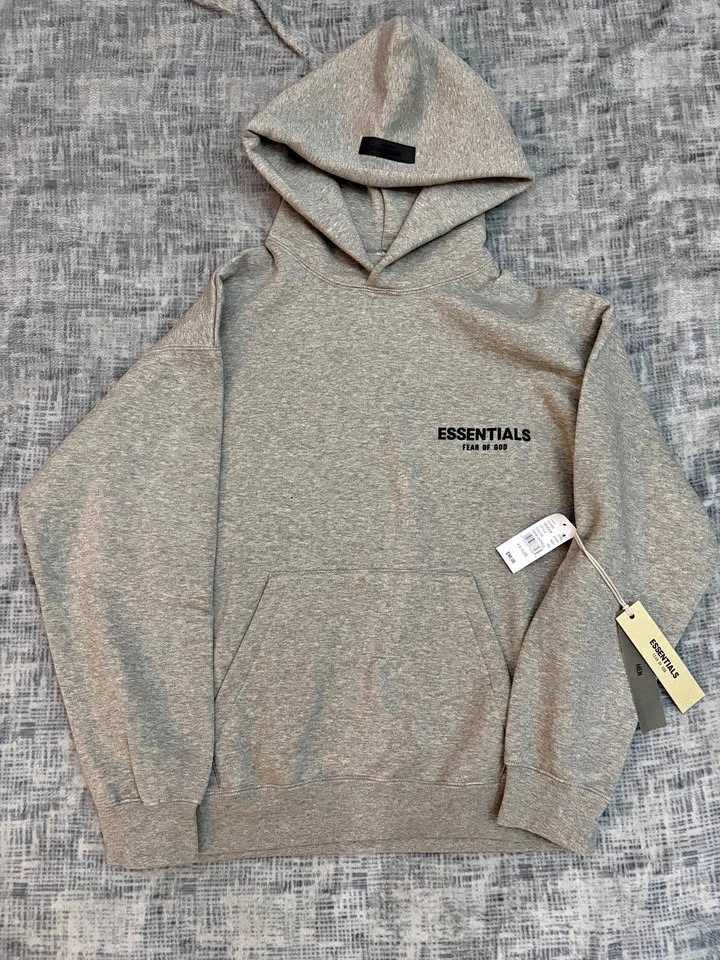 Essentials grey fear of god hoodie