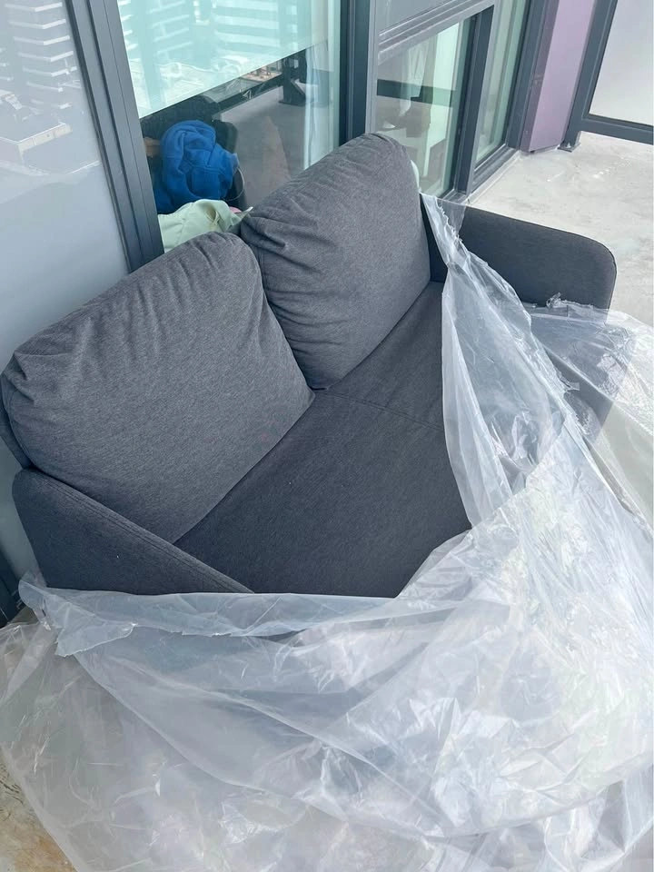 IKEA Dark Grey 2-Seater Fabric Loveseat Sofa