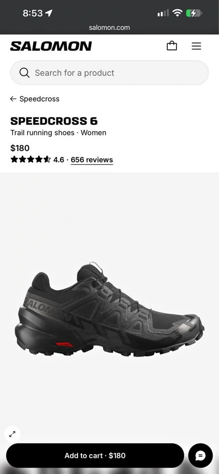 Salomon Speedcross 6, Women’s size 9 trail running shoes