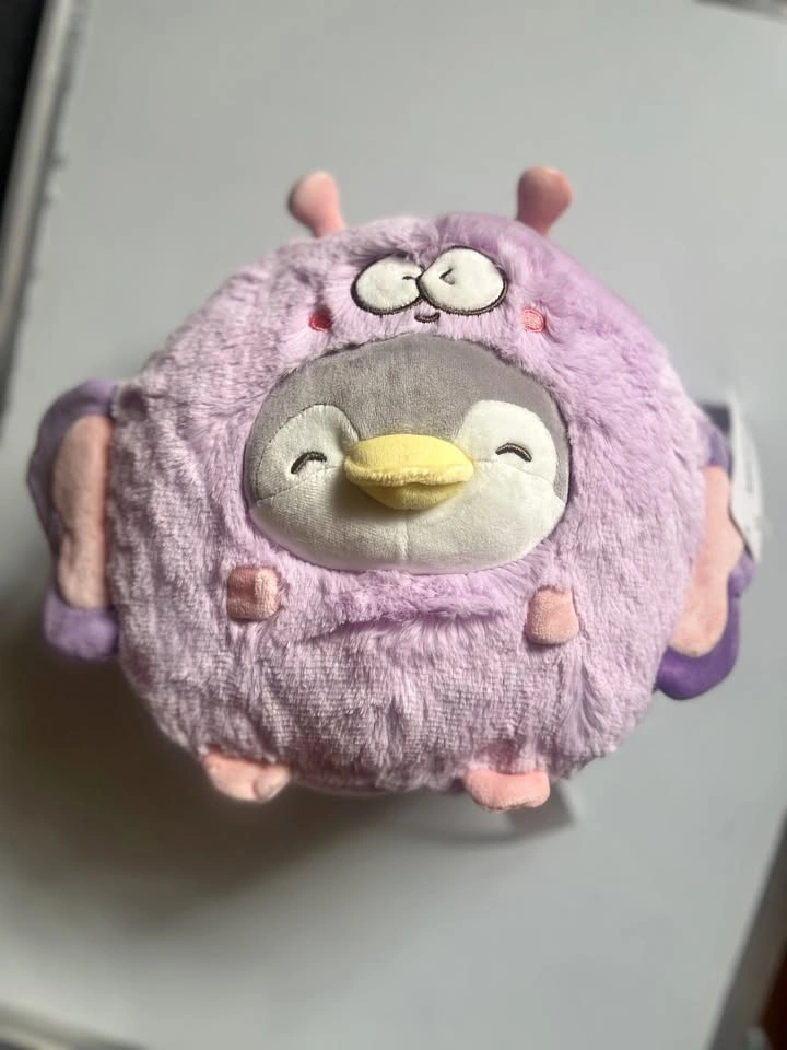 Miniso Life Purple Penguin Squishable Animal Plush 7.9in