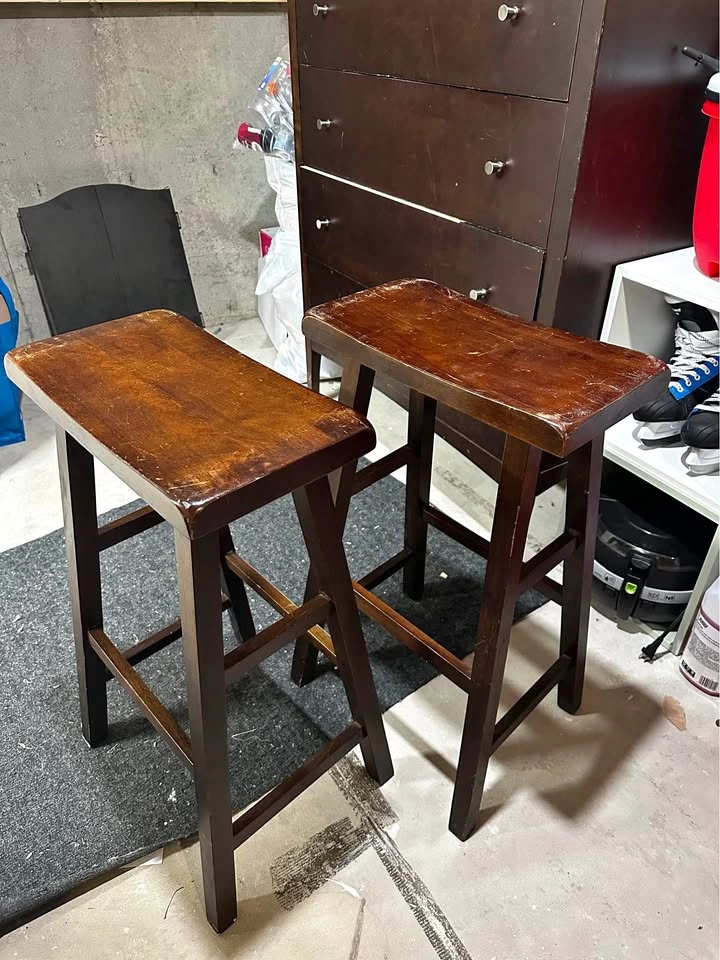 2 Wooden Barstools