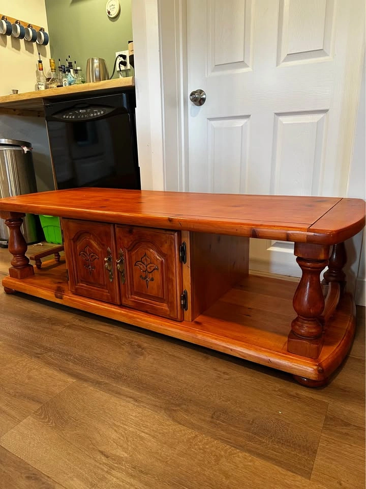 Rustic Coffee Table with Storage Cabinet - photo 3