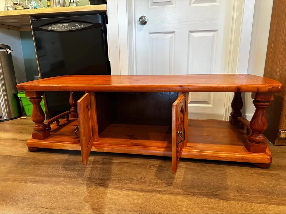 Rustic Coffee Table with Storage Cabinet - photo 4