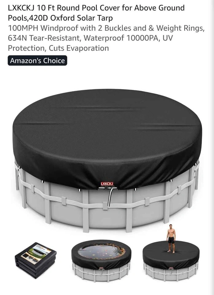 NEW Heavy Duty 10ft Pool Cover - 420D Waterproof & Windproof - photo 2